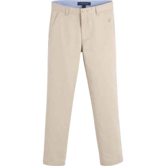 Vestido Tommy Hilfiger para niños, mezcla de sarga, color caqui, talla 10