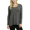 Jones New York Women's Long Sleeve Knit Top (Black,L)