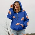 thumbnail image 2 of felwors Womens Game Day Sweatshirts Football Sequin Hoodies Tailgate Outfits Long Sleeve Zipper Sweaters with Pocket Blue, XXXL, 2 of 4