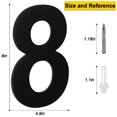 thumbnail image 2 of 8" Floating Address House Number, Modern Metal Anti-Rust House Numbers with Nail Kits for Door Garden Mailbox Decor Visibility Signage, 2 of 7