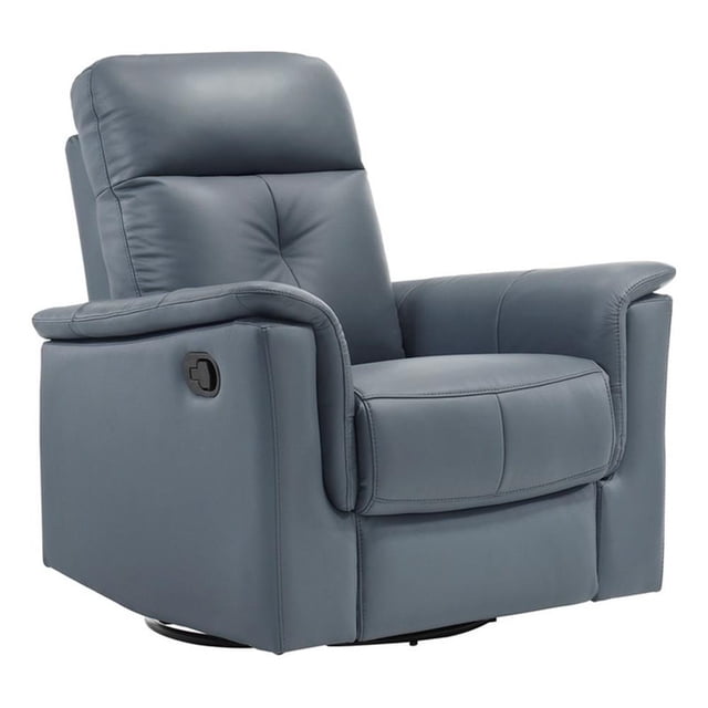 Lexicon Fauteuil Inclinable Pivotant à Bascule en Cuir Assorti Bristow, Bleu Gris