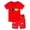 A112-Red, variant on Toddlers Kids Girls Boys Short Set 2 Piece Active Clothing Set Short Sleeve Tee and Pull on Short 6-24 Months 2T 3T 4T 5T 6T 7T 12-18 Months