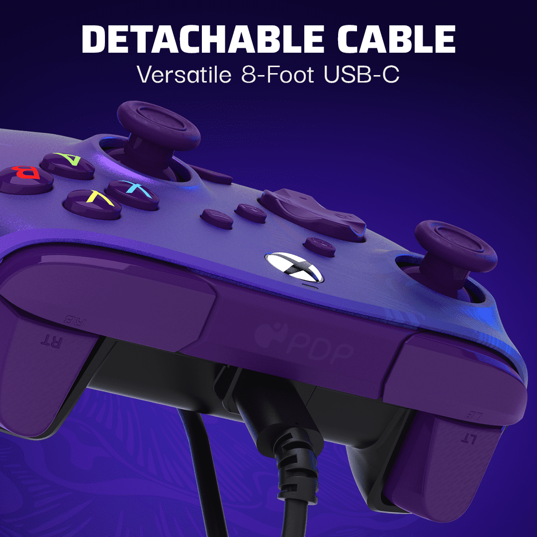 PDP REMATCH Advanced Wired Controller: Purple Fade For Xbox