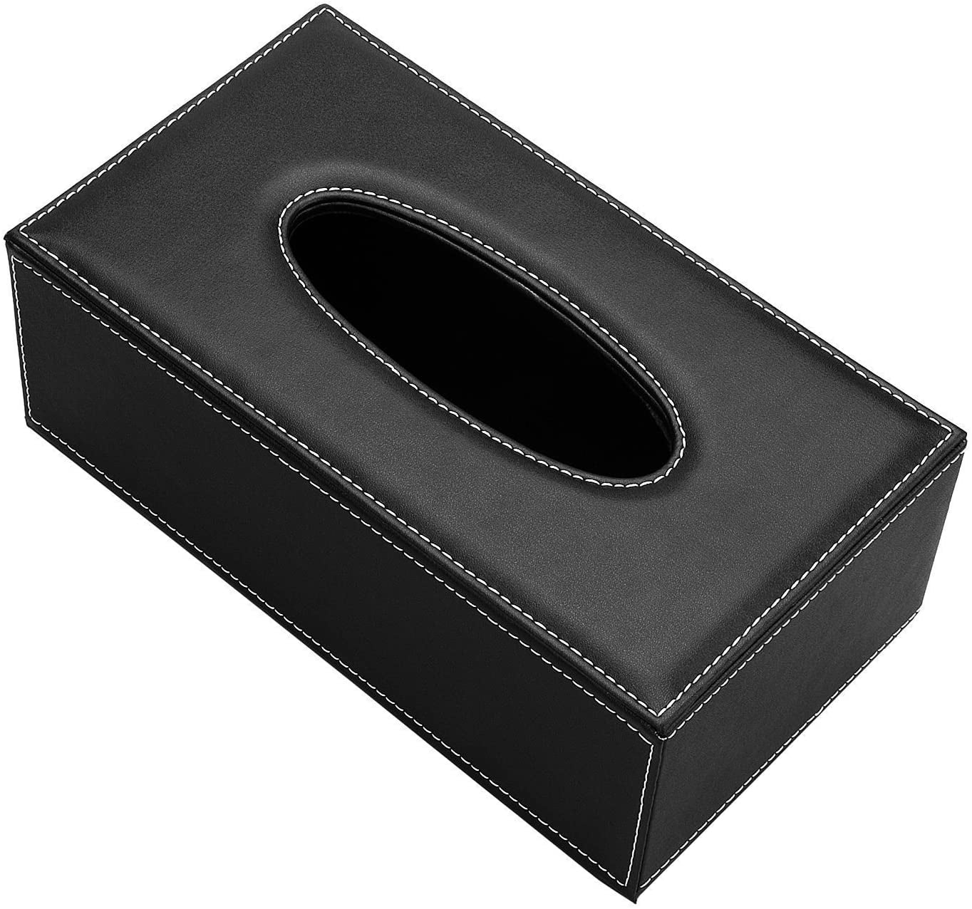 Polyurethane Leather Tissue Box Holder 25 x 14 x 9.5 cm (Chequered