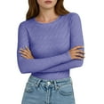 thumbnail image 4 of ZHYou Women Slim Fit Leaf Pattern Knit Tops,Long Sleeve,Round Neck Stretchy Soft Fashion Sweaters,Purple,Size 2XL, 4 of 8