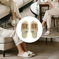 thumbnail image 6 of COEQINE Highland Cow Pumpkin Beige Slippers for Women Comfy Fuzzy Slides Trendy Fall Open Toe Shoes Machine Washable Slip On Slippers Women Footwear for Home Bedroom Spa Travel Hotel, 40-41, 6 of 7