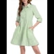 thumbnail image 2 of Vestido Camisero Midi A Rayas con Botones para Mujer, Informal, Holgado, con Puños y Larga, Vestidos de Media Pierna. Verde XL, 2 of 9