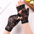 thumbnail image 4 of ibuvkizy Lace Gloves Women,Floral Lace Half-Finger Gloves - Openwork Mesh Stretch Lightweight Breathable Fingerless Style for Spring/Summer/Fall,Gifts for Women, 4 of 5