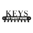 thumbnail image 3 of IVV Black Metal Key Holder, 1 Pack, Wall-Mounted Organizer with 8 Hooks, Rustic Farmhouse Entryway Décor, Steel Coat & Key Rack, 10.24 Inch, 3 of 6