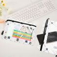 thumbnail image 4 of ALAZA 2 Pack Pencil Pouch Paw Flower Checkered Pencil Case for 3 Ring Binder Clear Window Pencil Bag Organizers, 4 of 6