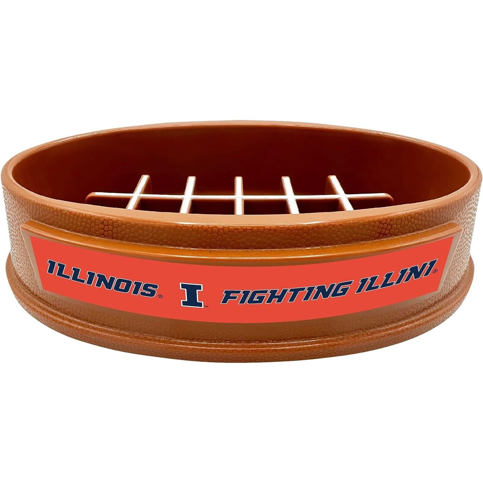 Pets First NCAA Illinois Fighting Illini Super-Bowl Slow Feeder Bowl for Dogs and Cats with Non-Slip Mat