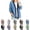 Blue, variant on OIOLOYJM Jackets for Women Denim Patchwork Waffle Textured Collared Vintage Travel Jacket Casual Fashion Long Sleeve Button Front Lightweight Blazer