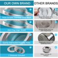 thumbnail image 6 of delpattern 6PCS Kitchen Sink Strainer Drain Catches, 4.5" Stainless Steel Drain Strainer, Large Wide Rim Sink Food Catcher, Suit for Sink Stopper and Drain Stopper, Sliver, 6 of 8