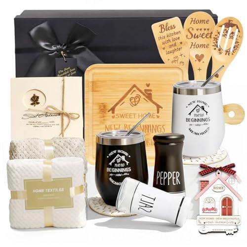 House Warming Gifts New Home, 14 Pcs New Home Gift Ideas Basket, Housewarming Present for First Homeowner Couple Women, Closing Gifts for Home Buyers, Realtor Gift for Clients