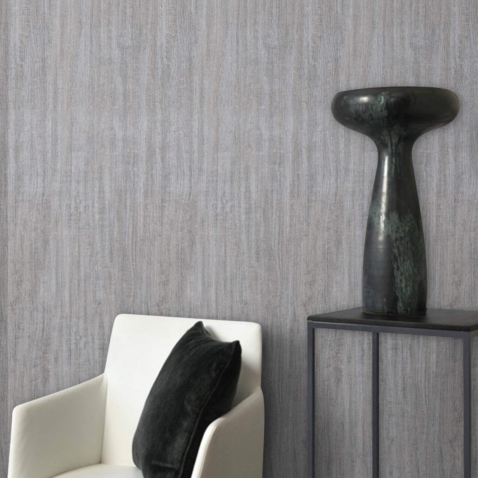 (4 pack) Abyssaly Gray Wood Wallpaper Peel and Stick Wallpaper Self-adhesive Removable Contact Wall Paper Waterproof for Bedroom Living Room Kitchen Shelves Wall 15.7"x 118"