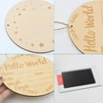 thumbnail image 3 of Baby Announcement Sign, Round Baby Nursery Name Signs with Marker Pen and Ink Pad Wooden Hello World Newborn Welcome Sign Set for Baby Hand and Footprints Photo Props, 3 of 7