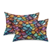 Yayeee Pillowcase Standard Size Set of 2 Satin Wrinkle Resistant Envelope Pillow Case, Vibrant Dragon Scales Pattern