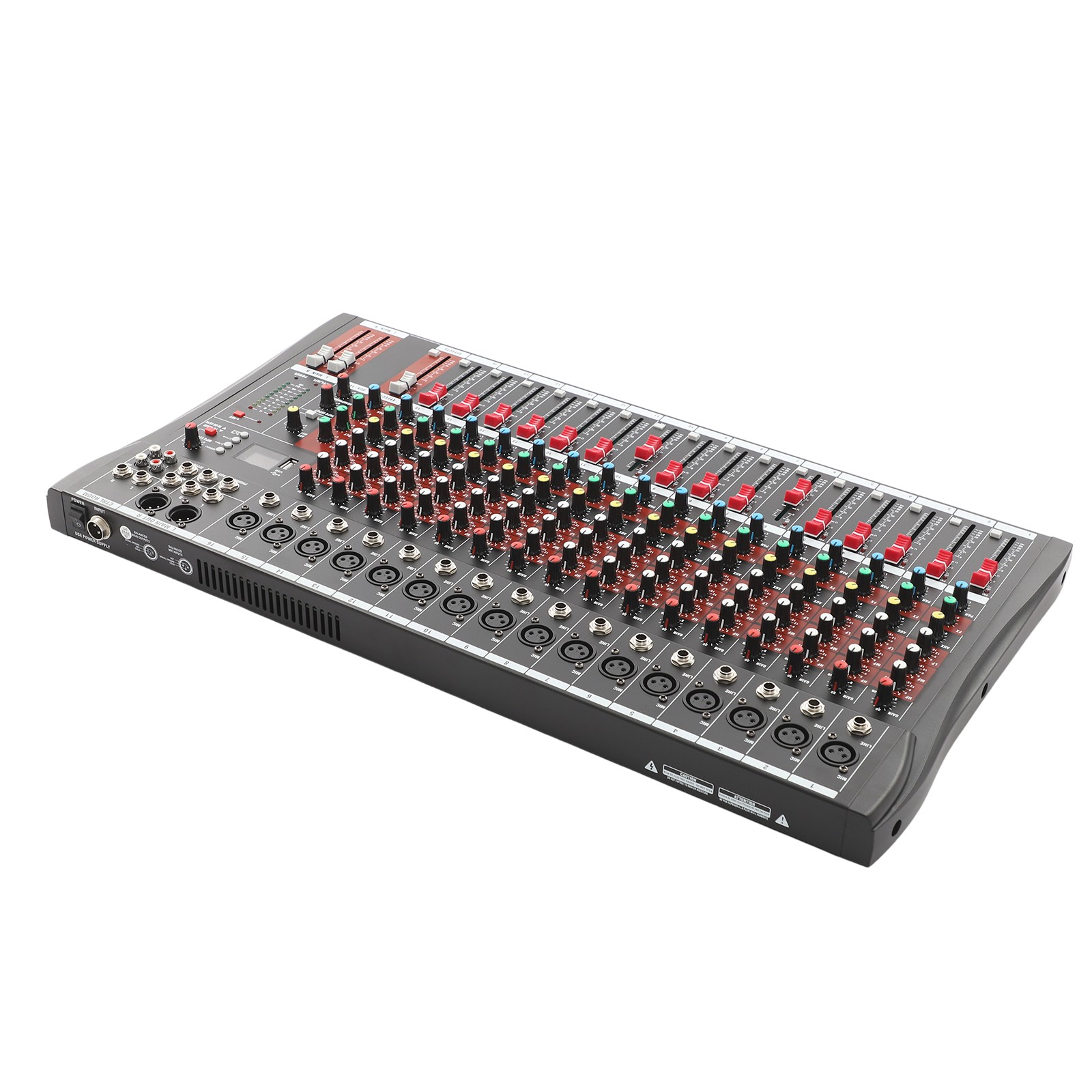 16-channel Audio Mixer Console, Professional DJ Audio Mixer, 16-Channel DJ Mixing Console for Home KTV, Music Recording, Webcasting, and More
