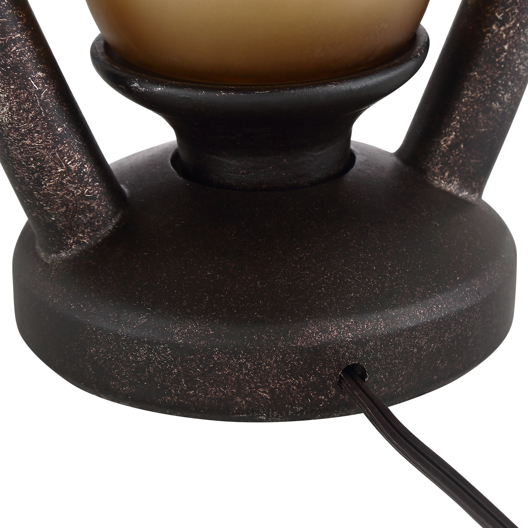 Franklin Iron Works Horace Rustic Table Lamps 25 1/4" High Set of 2 Brown with Nightlight Miner Lantern Oatmeal Drum Shade for Bedroom Living Room
