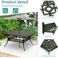 thumbnail image 5 of MEETWARM Outdoor 64" Square Patio Dining Table with Detachable Lazy Susan, All Weather Cast Aluminum Large Patio Furniture Table Set for 8 Seat with 35.4" Rotating Tray, Umbrella Hole, Dark Bronze, 5 of 9