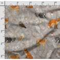 thumbnail image 2 of Soimoi Animals Printed, Cotton Satin Spandex, Sewing Fabric by The Yard 54 Inch Wide, Decorative Fabric for Dresses and Home Accents, Light Gray, 2 of 5