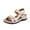 Khaki, variant on Women's Wedge Sandals Adjustable Wide Toe Box Hollow Out Walking Hiking Shoes Comfortable Non Slip Beach Sandals Blue Size 8.5