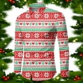 thumbnail image 3 of Mens Christmas Long Sleeve Button Down Shirt Casual Slim Fit Dress Shirts, 3 of 3