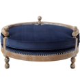 thumbnail image 3 of Hound Navy Blue Velvet Pet Bed, 3 of 7