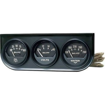 - AUTO METER 2348 2IN 3 GAUGE CONSOLE, OIL/ WATER/VOLT, MECH, BLACK