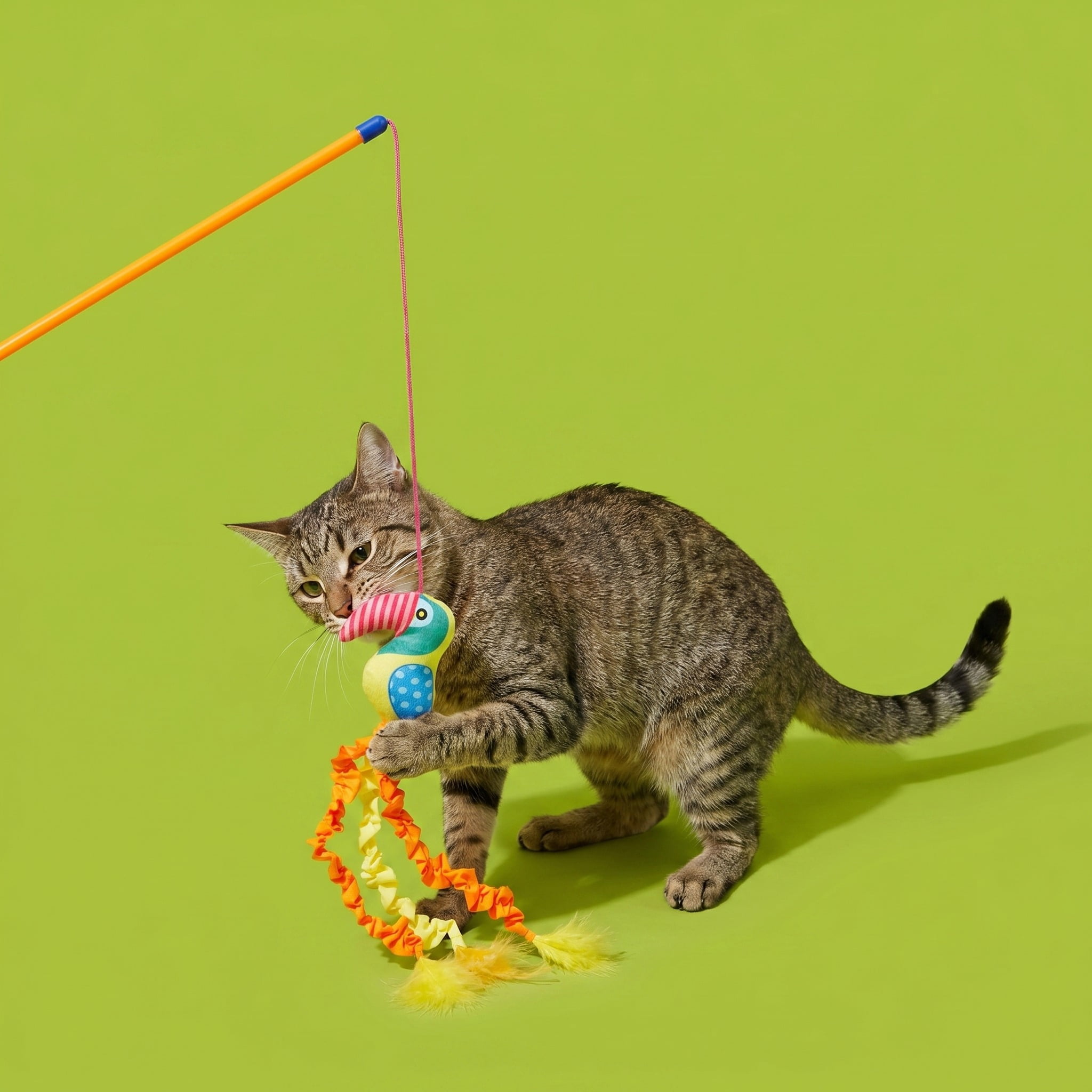 Vibrant Life Parrot Teaser Wand Cat Toy, Catnip, 18 in, Multicolor