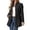 Black, variant on ClodeEU Women's High Neck Long Sleeve Mid Length Wool Blend Coat,Casual Loose Coat with Pockets Beige,Women's Plus L