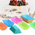 thumbnail image 3 of Farfi 12pcs Pastry Cup Impermeable Fine Workmanship Rectangular Silicone Jelly Cake Baking Cup For Bakery, 3 of 4