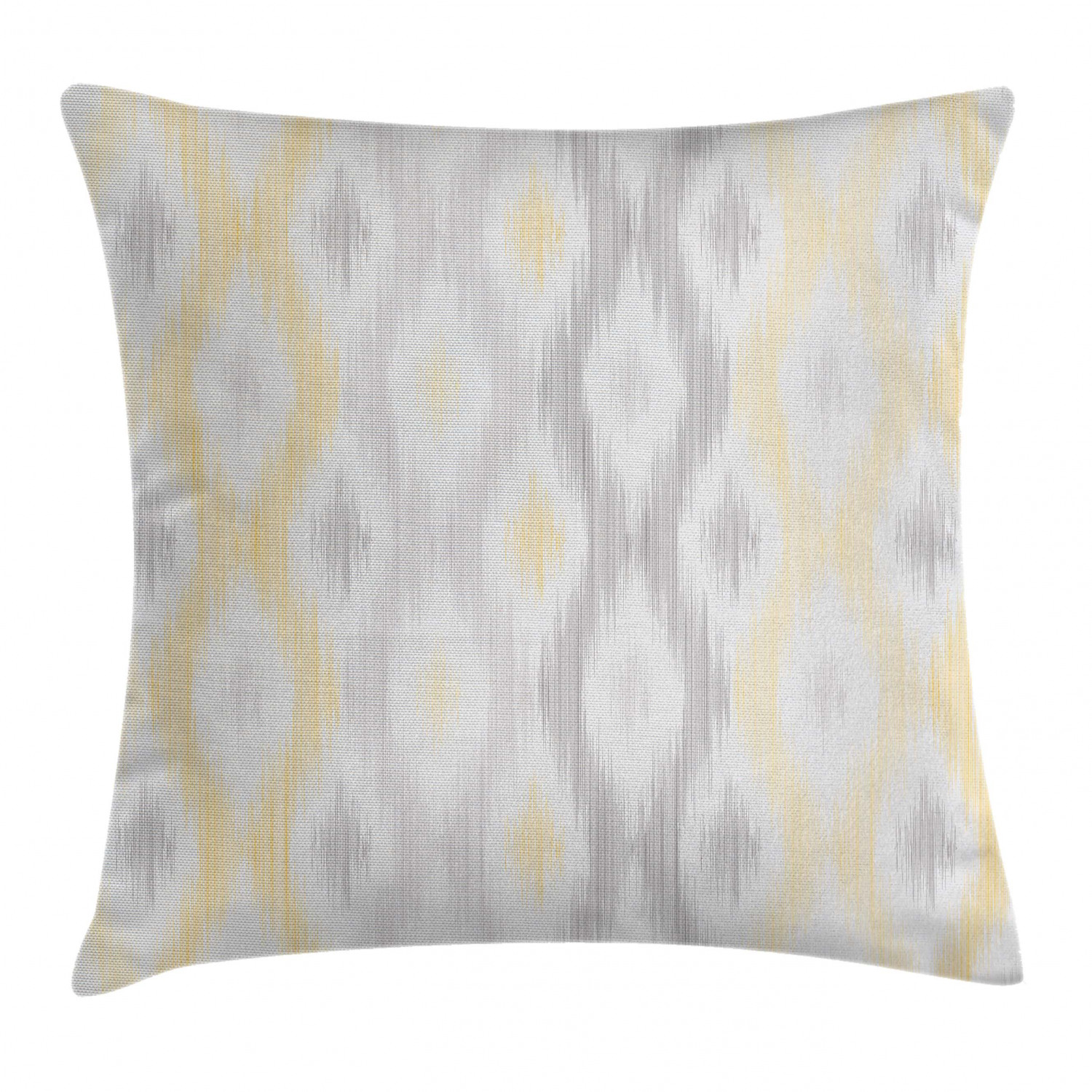 Grey and Yellow Throw Pillow Cushion Cover, Sketchy Hand Drawn Abstract