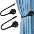 thumbnail image 3 of 2 Pack Curtain Drapery Holdbacks, U Shaped Decorative Wall Curtain Rod Hooks with Rhinestone Crystal Ball, Window Treatment Tiebacks for Fixing Curtain & Hanging Clothes, 3 of 8