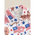 thumbnail image 6 of GXFC Toddler Baby Boys 4th of July Outfits Little Boys Short Sleeve Cow Flag Print Button Lapel Shirts Tops+Shorts Set Independence Day Summer Clothes 2Pcs 1-6T, 6 of 9