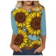 thumbnail image 2 of Camisas Para Mujer Moda O-Cuello Casual Tres Cuartos Estampado de Girasol Tops Camiseta Blusa Odeerbi ODB126666, 2 of 5