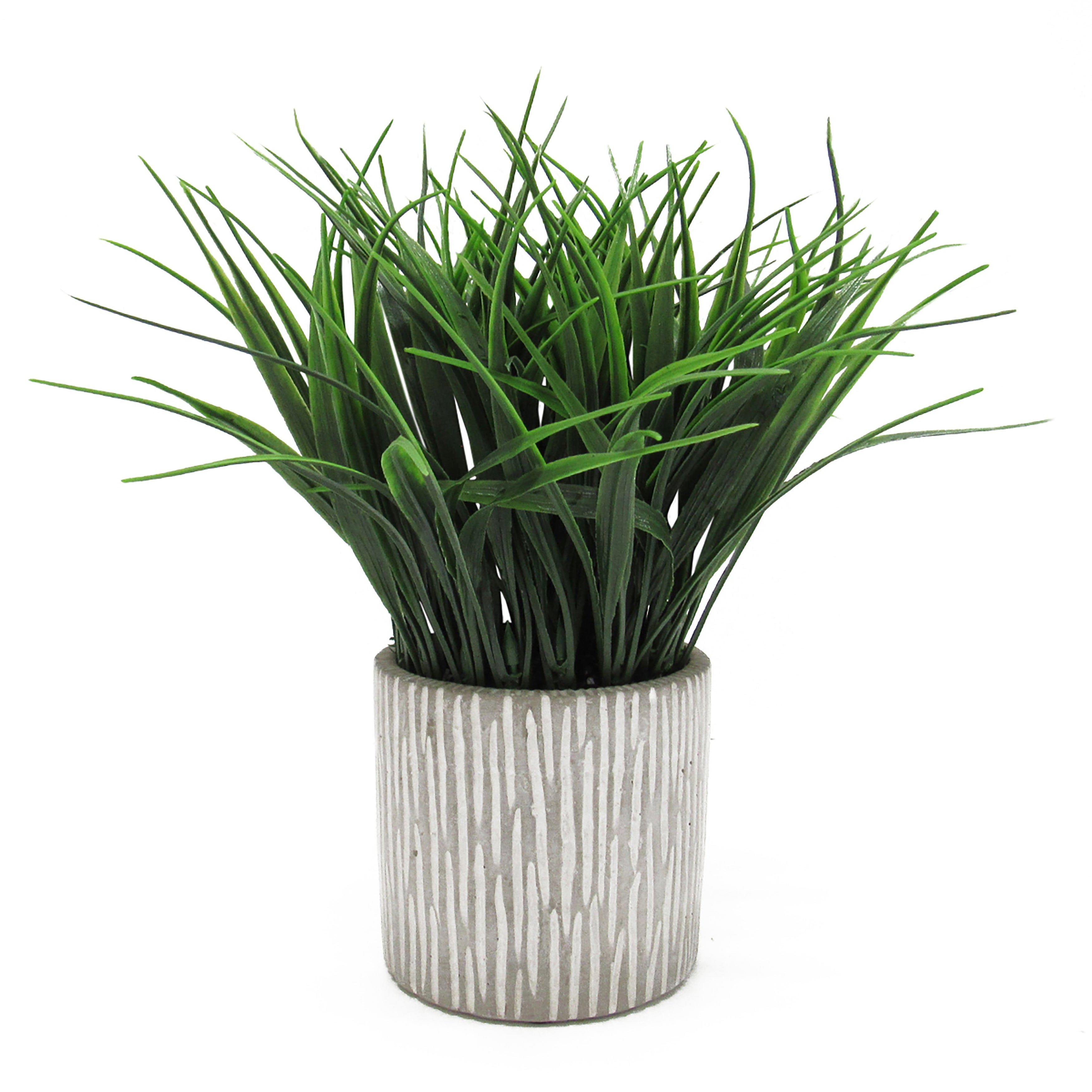 Artificial Wheat Grass Plant in Cylinder Clay Pot 10in 10" H x 11" W