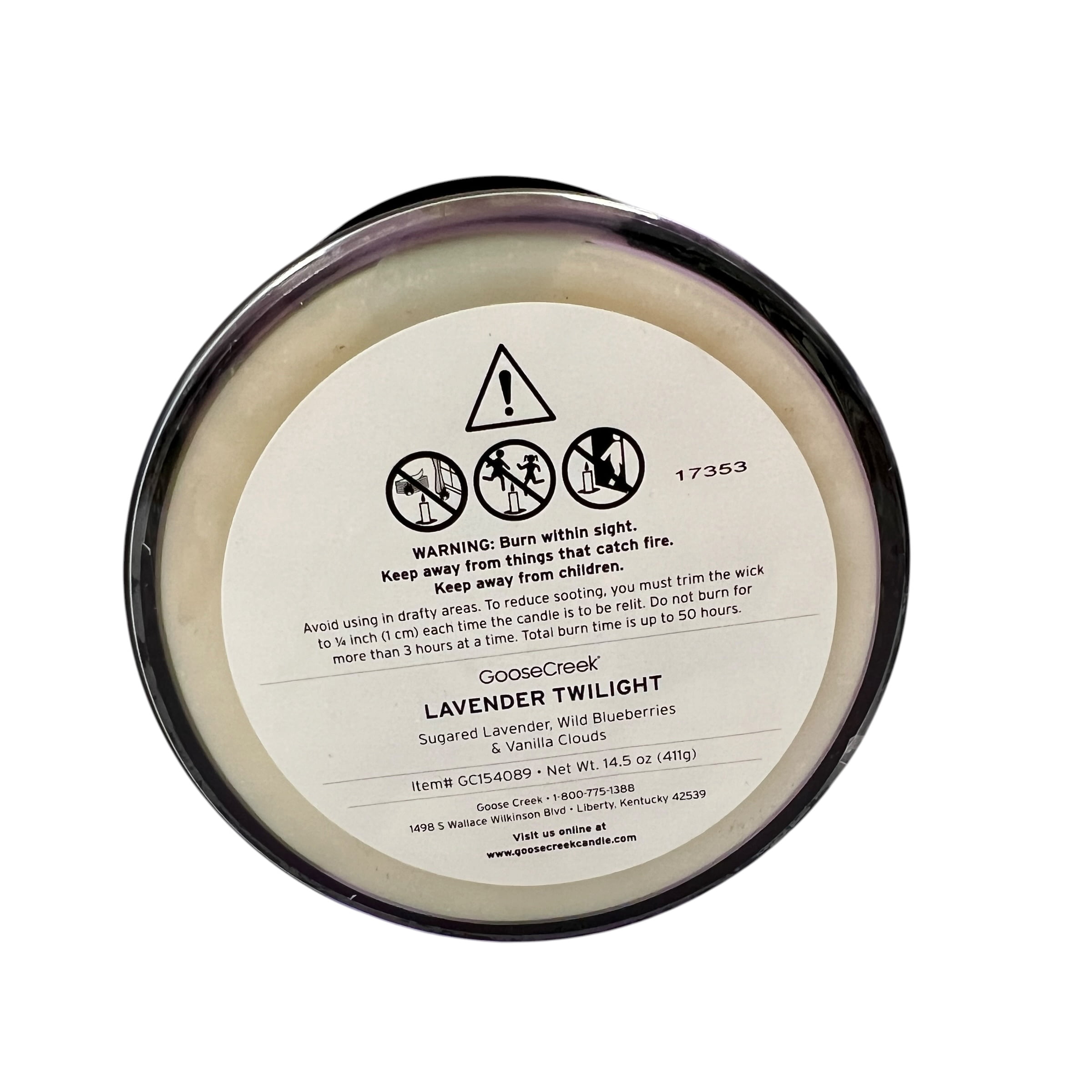 Goose Creek Lavender Twilight Scented 3 Wick Candle 14.5 oz