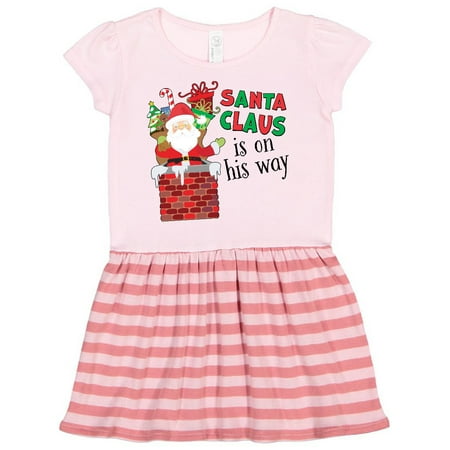 

Inktastic Santa Claus Is On His Way Christmas Gift Toddler Girl Dress