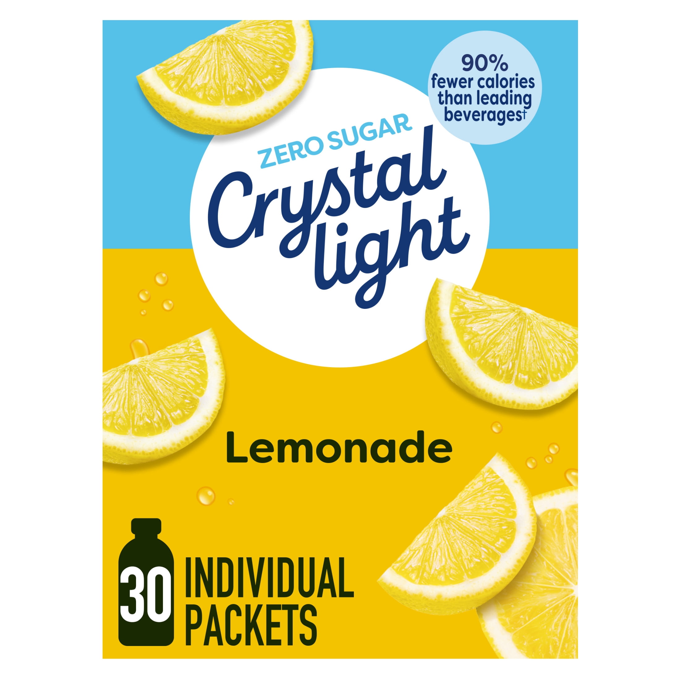 (2 pack) Crystal Light Drink Mix, Lemonade, On The Go Packets, 30 ct Box