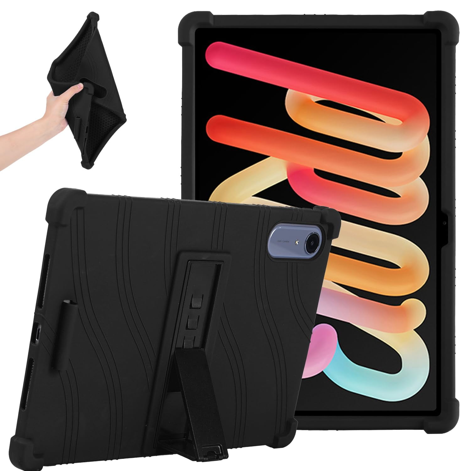 Hoibon for Lenovo Idea Tab Pro Gen2 Tablet Case 13 Inch Case,Kids Friendly Soft Silicone with Adjustable Stand Cover Conpatible with Lenovo Idea Tab Pro Gen2 13 Inch Tablet (Black)