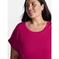 thumbnail image 4 of Terra & Sky Women’s Plus Scoop Neck Tunic Tee with Short Sleeves, Sizes 0X-5X, 4 of 5