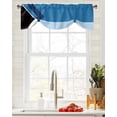 thumbnail image 3 of Abstract Blue Geometric Texture Window Curtain Kitchen Cabinet Coffee Tie-Up Valance Curtain Rod Pocket Short Curtain, 3 of 6