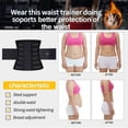thumbnail image 5 of Waist trainer for women\men, abdominal control, sports fitness shapewear, best abdominal trainer for weight loss, weightlifting or strength building, abdominal training, work out, black, 5 of 10