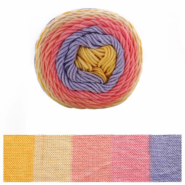 Bearachild Segmento de hilo de algodón arcoíris de 115g teñido 5 hebras de hilo de algodón de leche DIY tejido a mano sofá cojín almohada hilo Tela de costura y artesanía Ambilight Bearachild HA001410-01