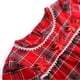 thumbnail image 3 of Conjuntos de pijamas de franela a juego para toda la familia, para Navidad, para niños y niñas, con volantes, de encaje blanco y rojo, de manga larga, con botones para bebés, 3 of 5