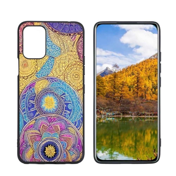 Compatible with LG Q52 Phone Case, Mandala-92 Case Men Women, Flexible Silicone Shockproof Case for LG Q52