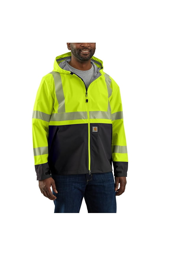 High-Visibility Storm Defender Loose-Fit Lightweight Class 3 Jacket for Men - Brite Lime - XL