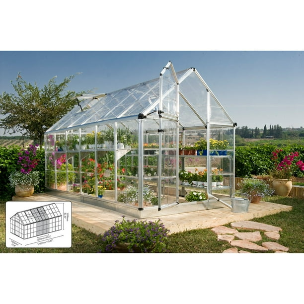 Palram Snap Grow 6 X 12 Silver Walk In Greenhouse Walmart Com Walmart Com
