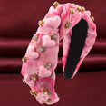 thumbnail image 2 of Biezeib Women Valentine's Day Knotted Headband, Jeweled Embellished Heart Wide Hair Band Accessories Hair Hoop Gifts, 2 of 6